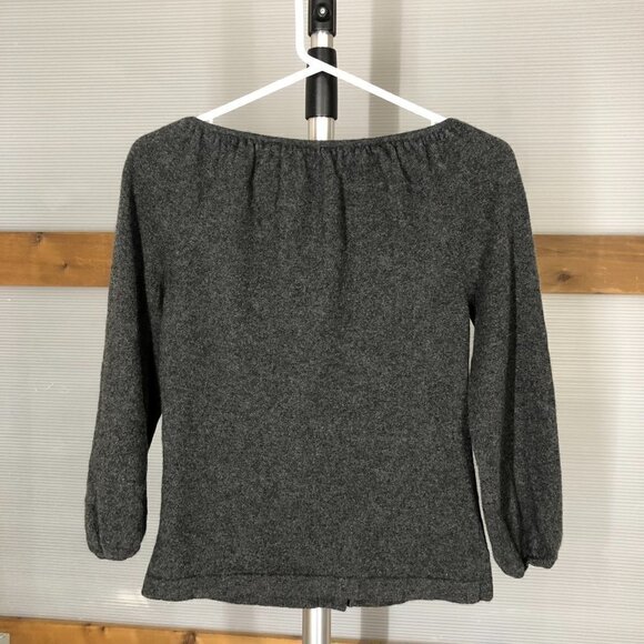 ANNE KLEIN 100% Cashmere Grey Button Down 3/4‎ Sleeve Sweater Sz S - Picture 2 of 8